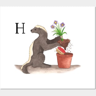 H is for Honey Badger (he doesn't care) Posters and Art